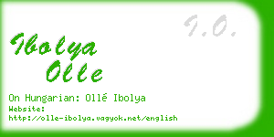 ibolya olle business card